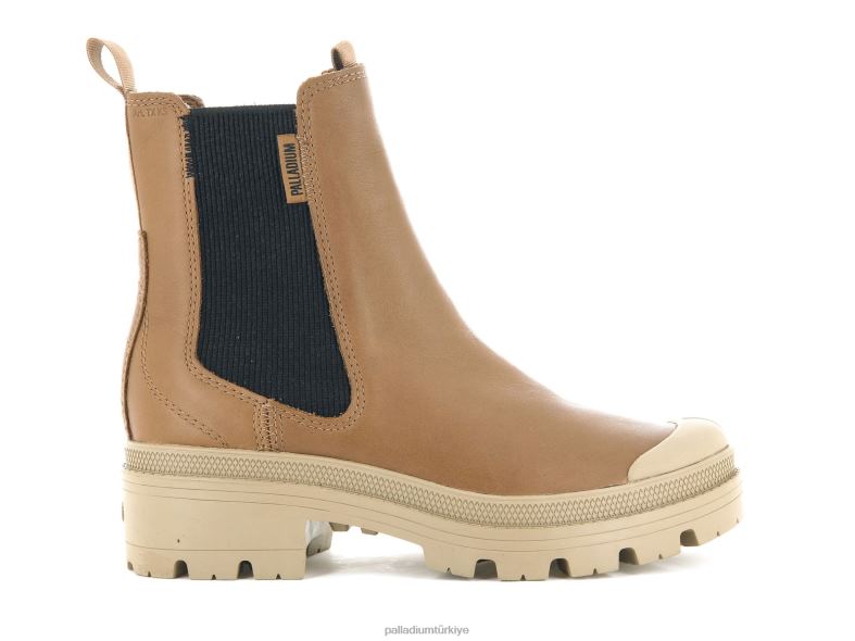 Palladium bot ayakkabı sevgili kahverengi kadınlar pallabase chelsea deri 8Z6D232