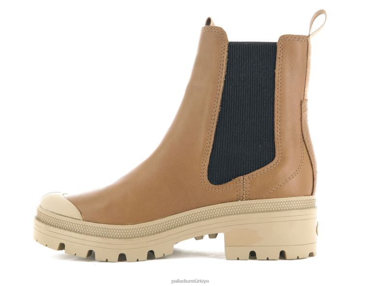 Palladium bot ayakkabı sevgili kahverengi kadınlar pallabase chelsea deri 8Z6D232